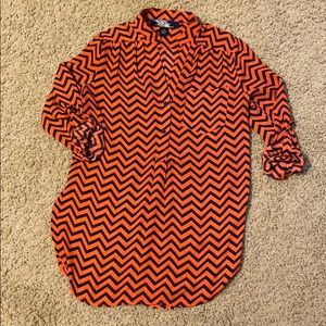 Orange and Navy blouse